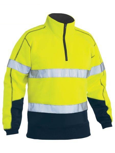 Picture of Bisley, Taped Hi Vis1/4 Zip Pullover Fleece